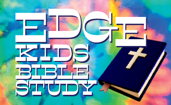 EDGE Kids Bible Study graphic featuring a Bible with a cross against a colorful background for children’s Christian formation at Good Shepherd Episcopal Church in Austin, Texas.