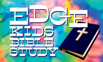 EDGE Kids Bible Study graphic featuring a Bible with a cross against a colorful background for children’s Christian formation at Good Shepherd Episcopal Church in Austin, Texas.